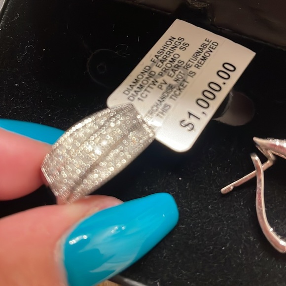 Macy’s Fine Jewelry Diamond Mini Hoop Earrings - Picture 3 of 6